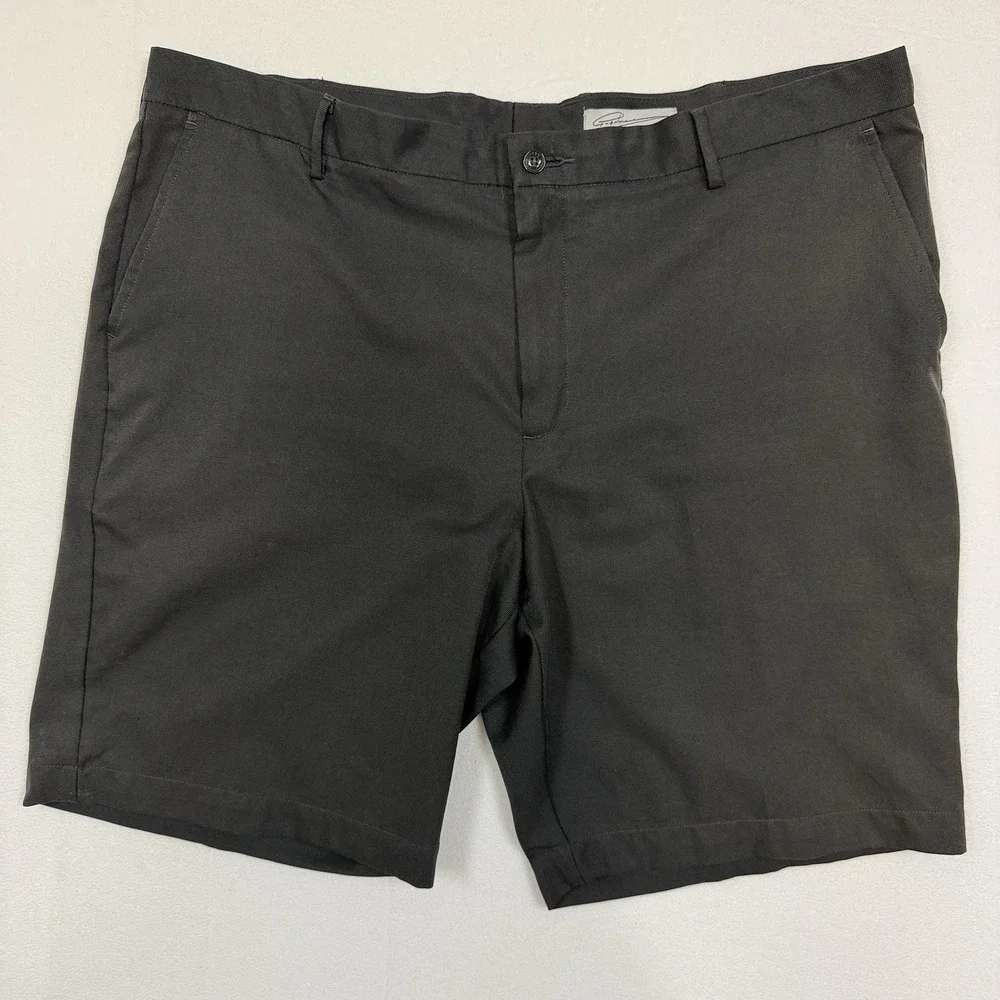 Greg Norman Golf Shorts Mens 42 Gray Performance Flat Front Casual Stretch